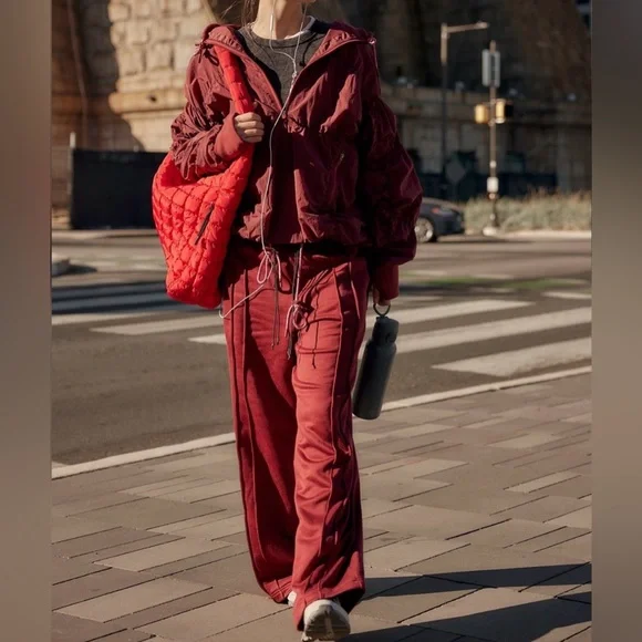 Free People x FP Movement Fineline Pants, Track Pants, Sour Cherry, Size Small - Picture 1 of 7